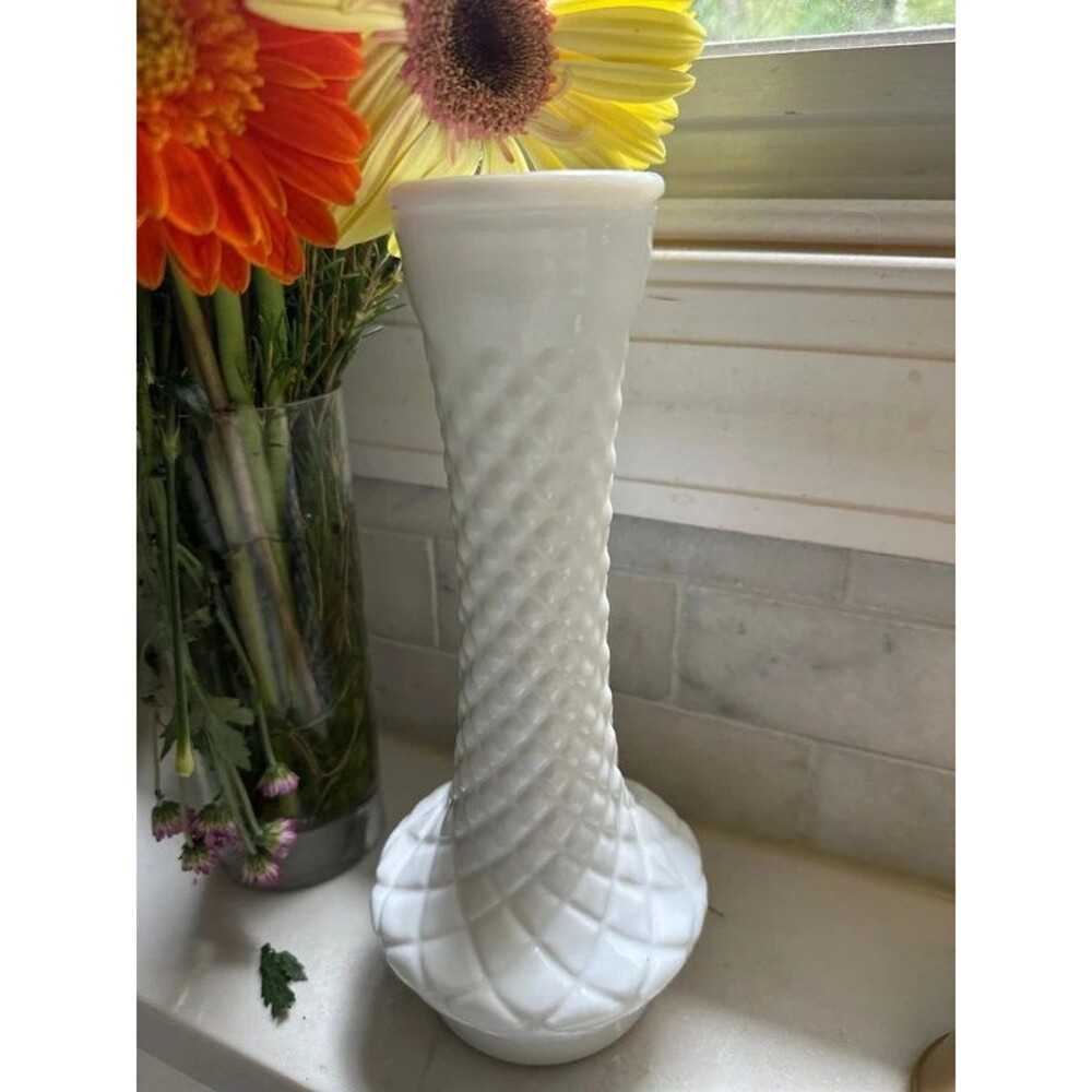 Vintage Randall milk glass vase